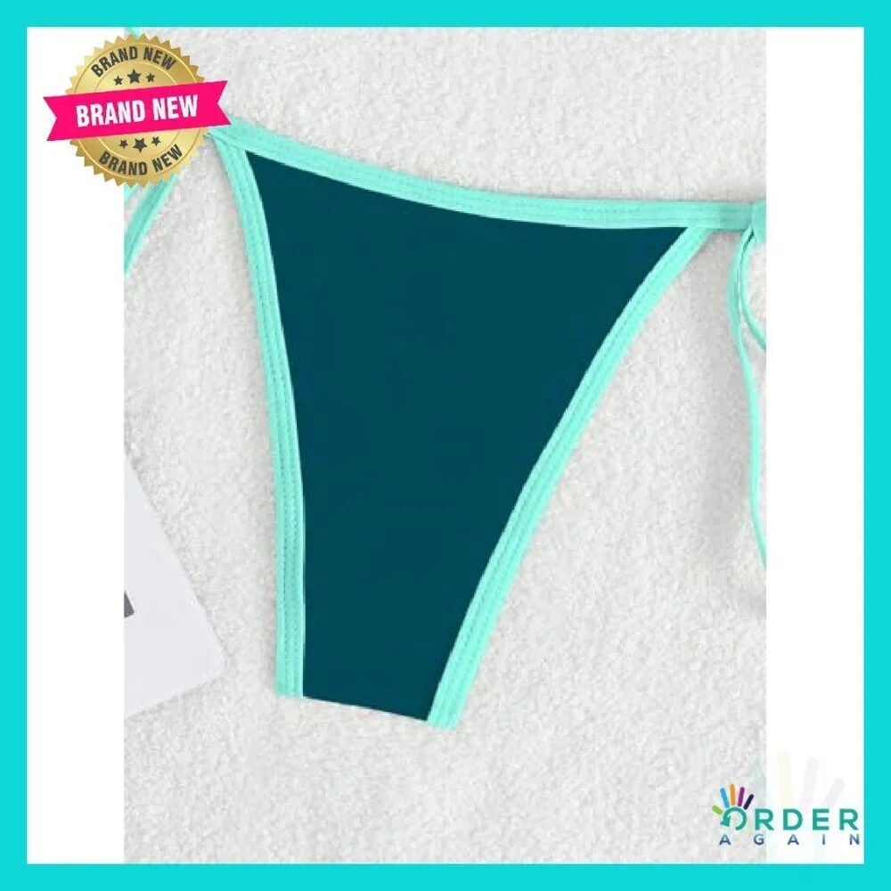 Sexy Halter Thong Bikini Set Brazilian Y2K Chic Beachwear Adjustable Ties